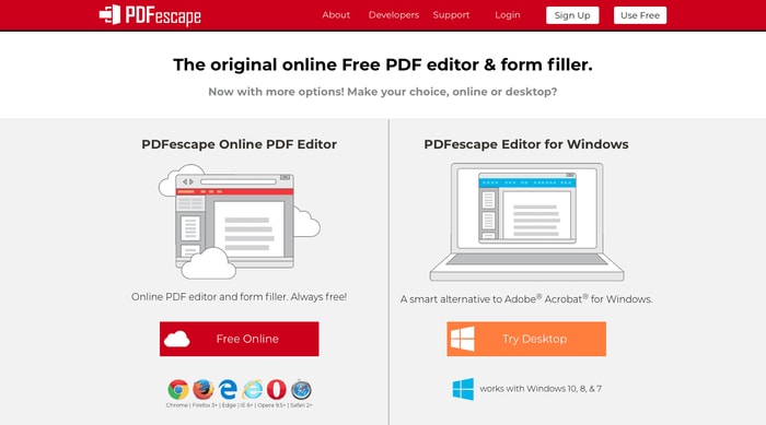 Скриншот PDFescape