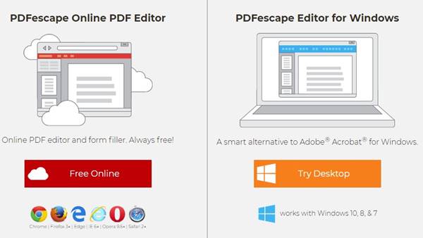 Интерфейс PDFescape