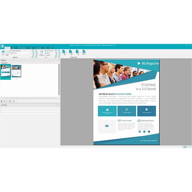 Главное окно Readiris Pro 17