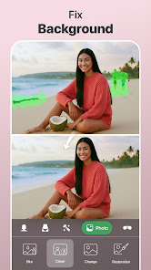 RetouchMe: экран Fix Background для правки фона на фотографии