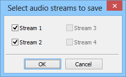 Диалог remux в Machete: выбор audio streams для сохранения