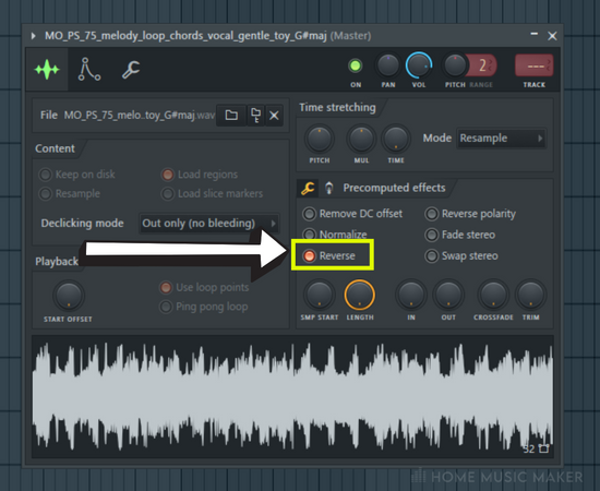 Реверс сэмпла в FL Studio