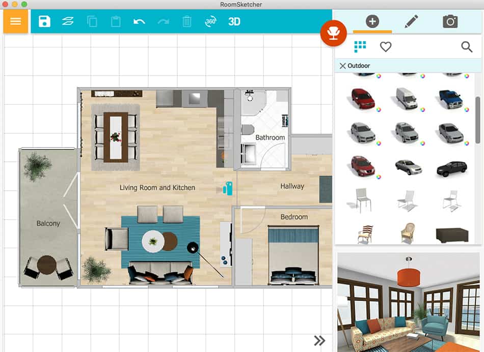 Интерфейс RoomSketcher