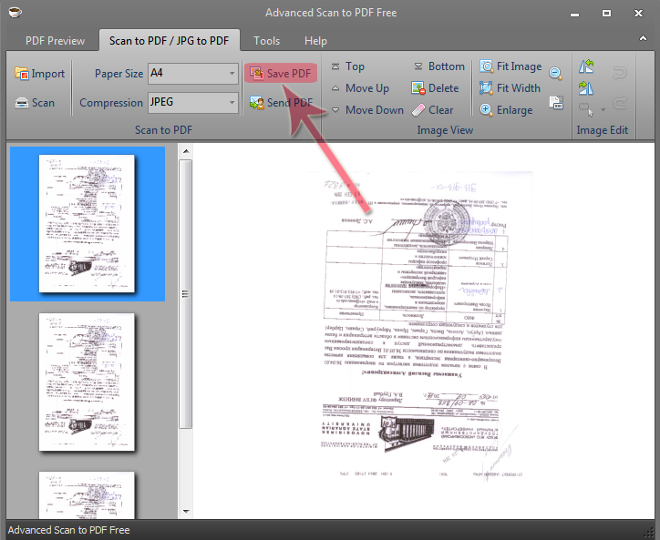 Скриншот Advanced Scan to PDF Free: SavePdf