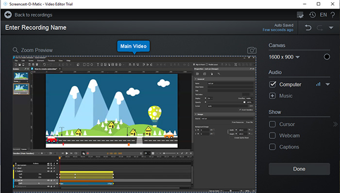 Screencast-O-Matic / ScreenPal — окно записи