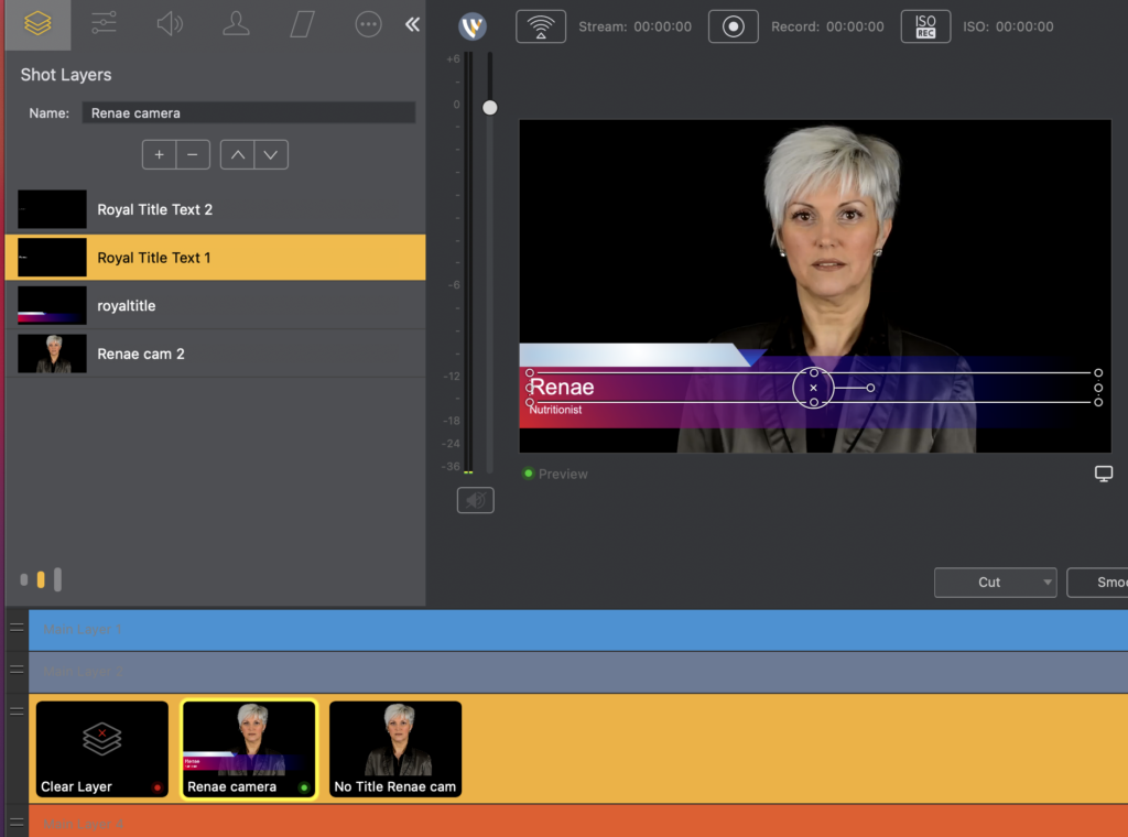 Shot Editor в Wirecast