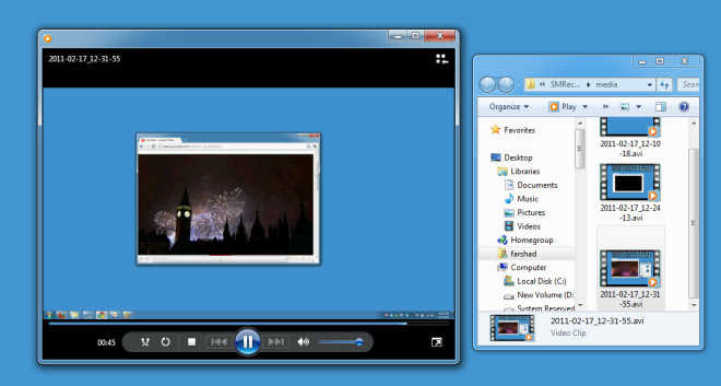 SMRecorder — готовая запись и папка с файлами