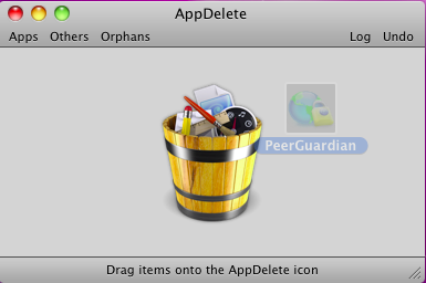 Перетаскивание приложения в AppDelete