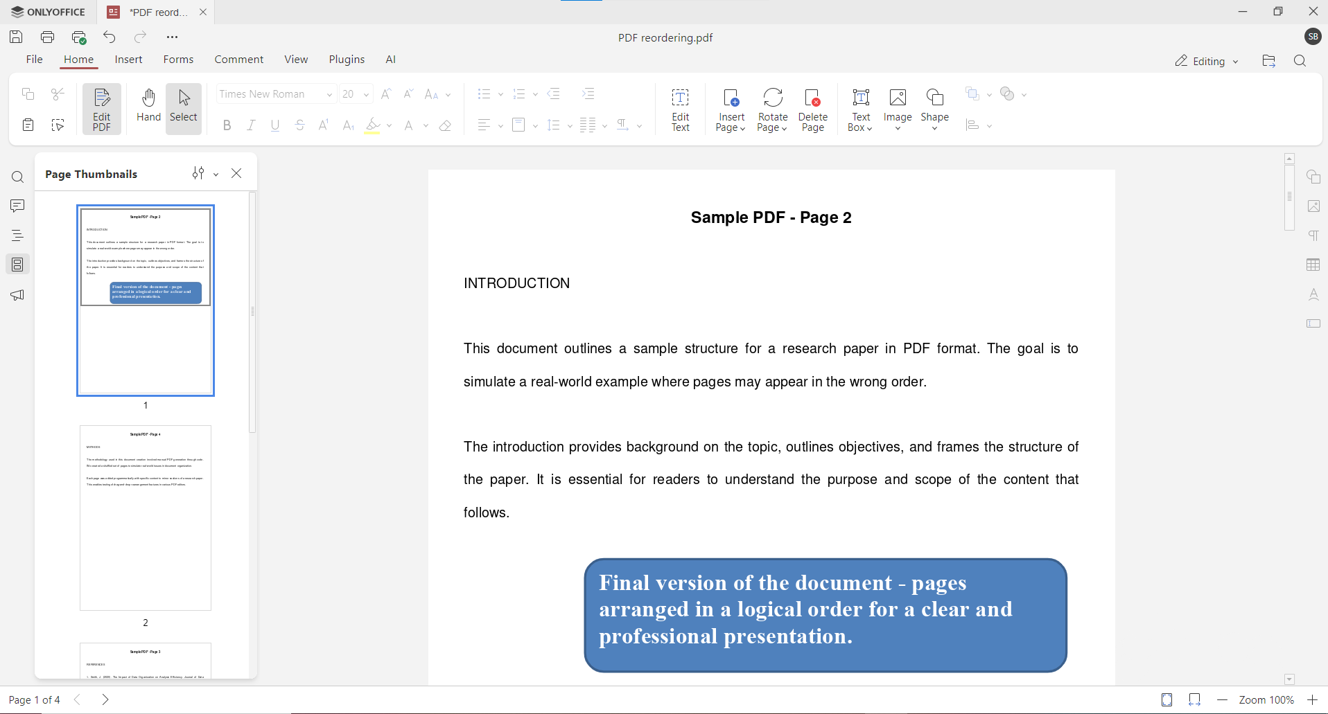 ONLYOFFICE: перетаскивание PDF-страниц