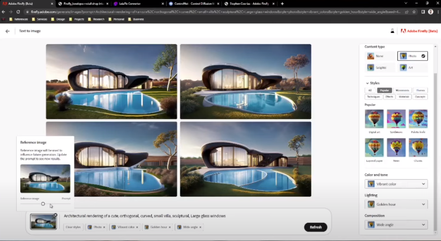 Интерфейс Adobe Firefly для редактирования изображения