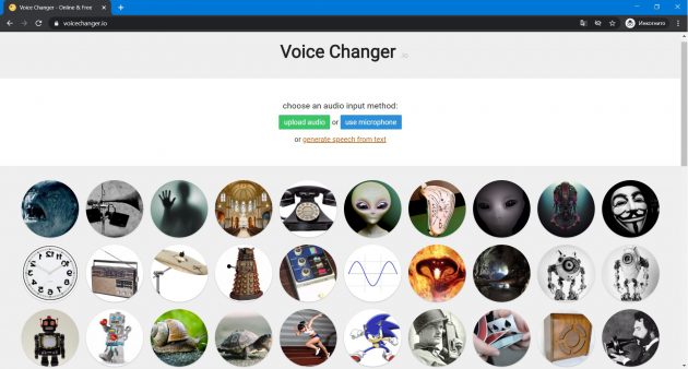 Интерфейс ElevenLabs Voice Changer