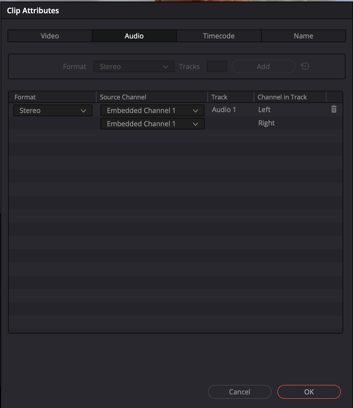Настройка mono и stereo в DaVinci Resolve