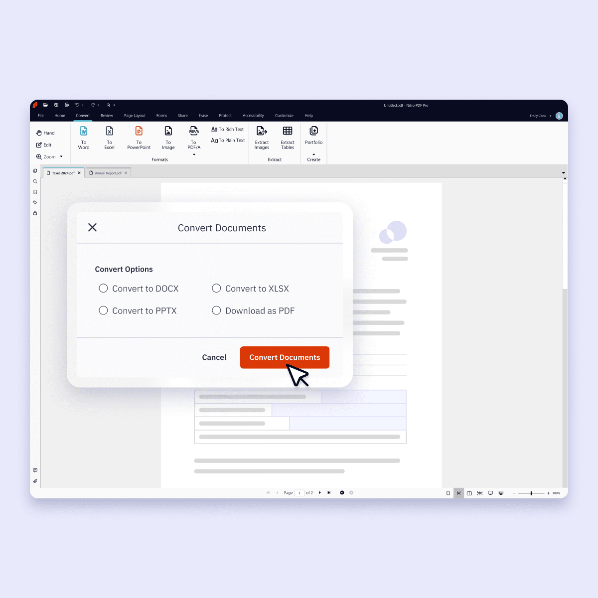 Конвертация документов в Nitro PDF Pro