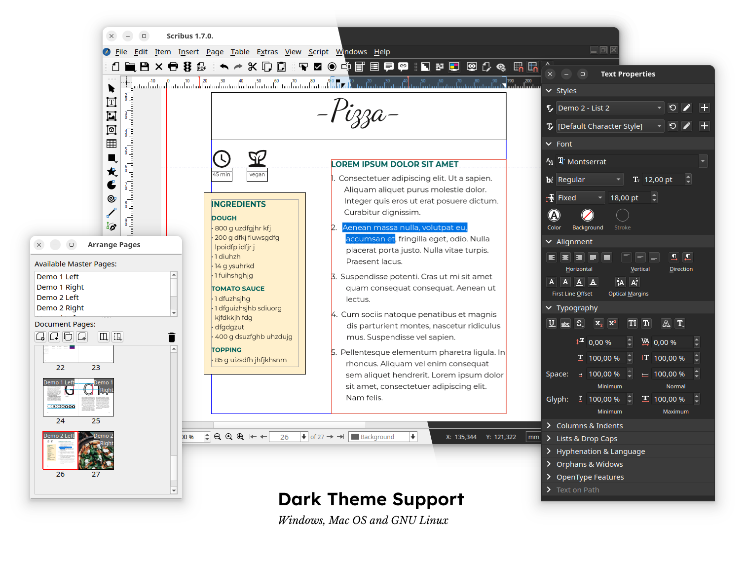 Интерфейс Scribus