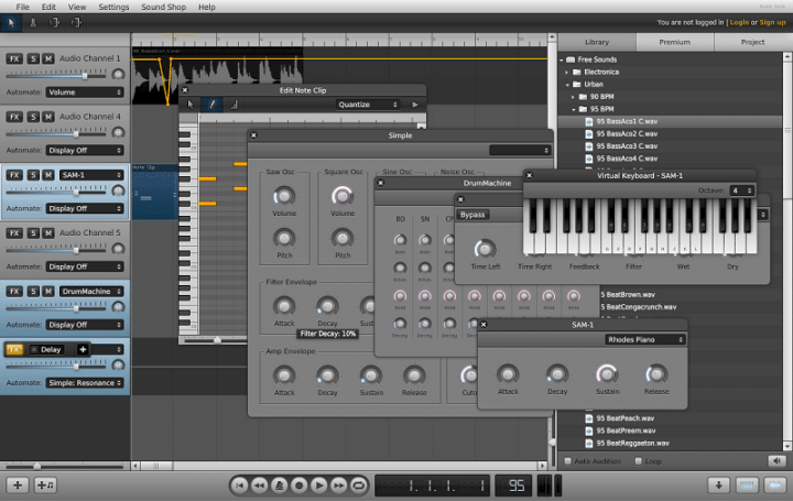 Скриншот интерфейса Soundation