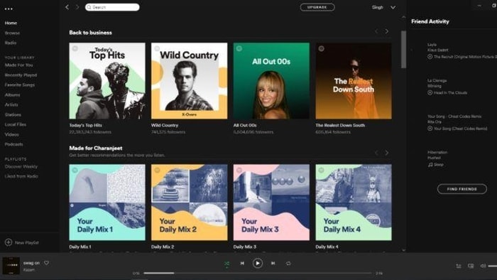 Скриншот Spotify Web Player