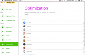 Раздел Optimization в TunesBro CleanGeeker