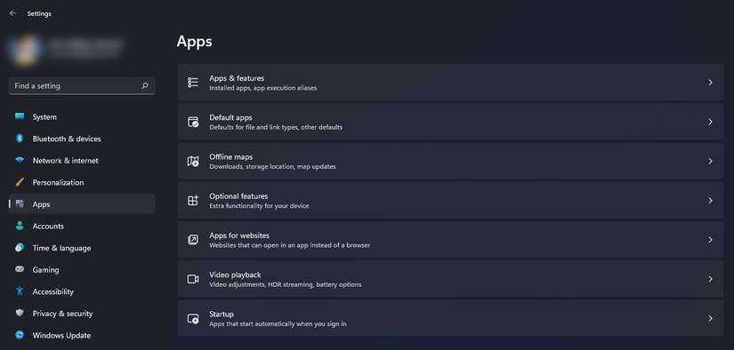 Раздел автозагрузки в параметрах Windows 11