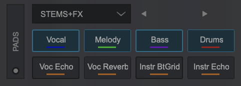 Панель STEMS+FX в VirtualDJ