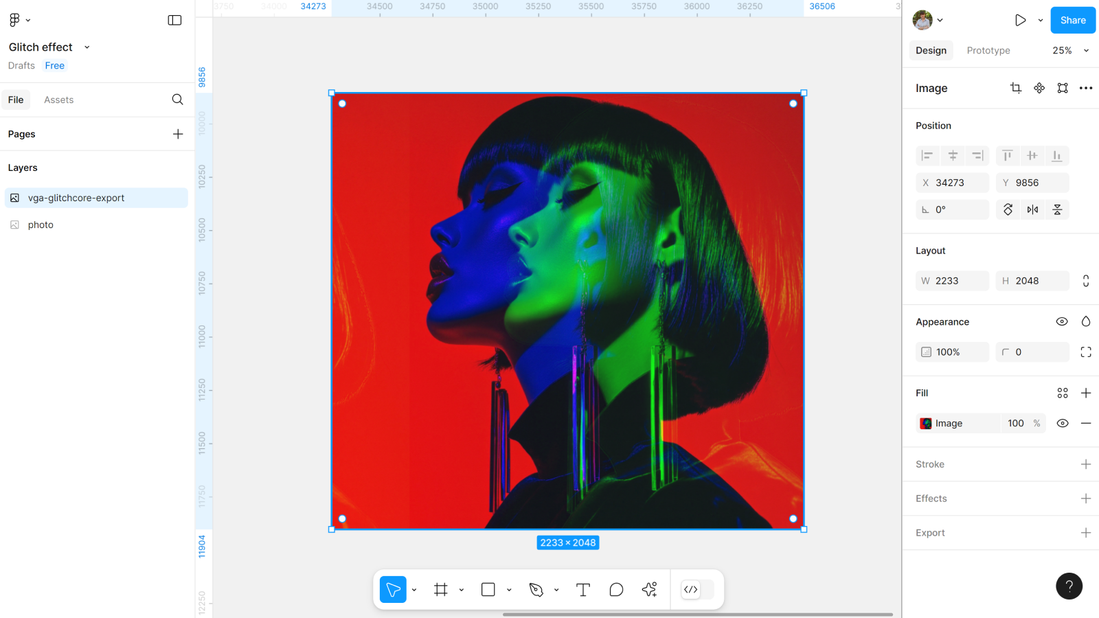 Figma: настройка глитча через плагин