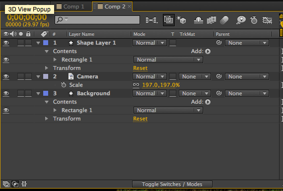 Включение режимов слоя в After Effects