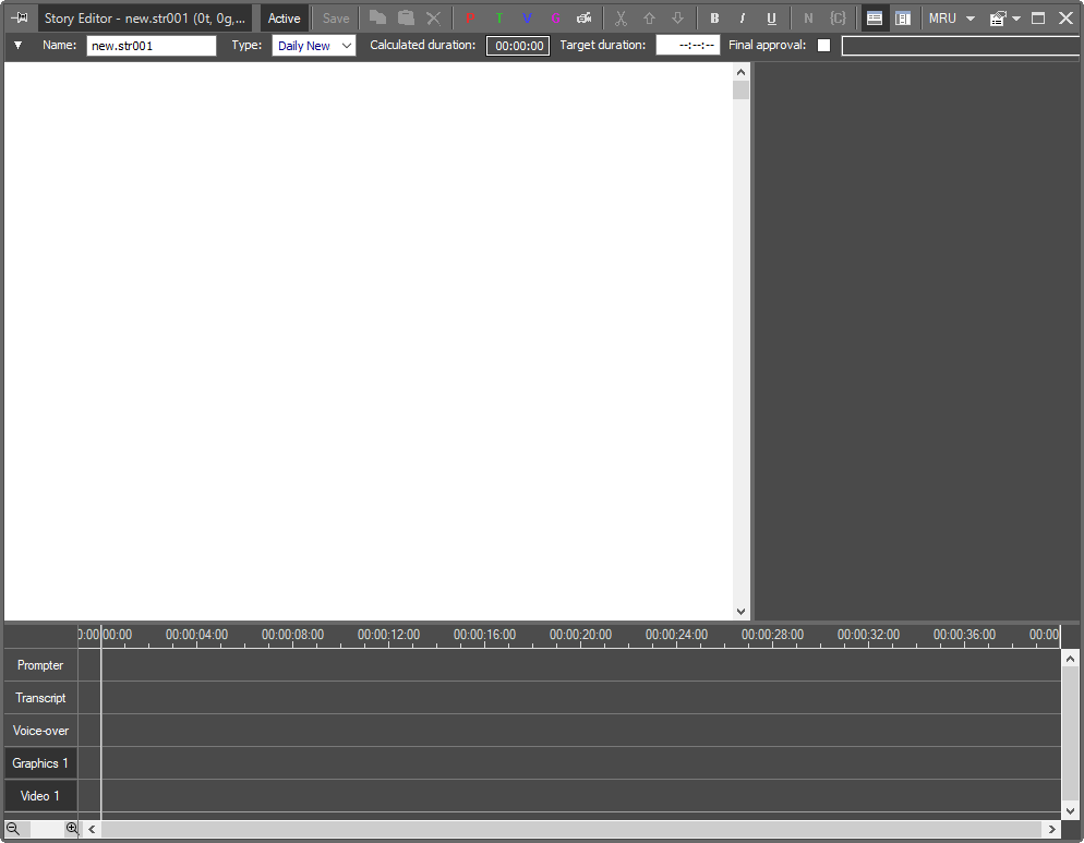 Story Editor в Cinegy Desktop