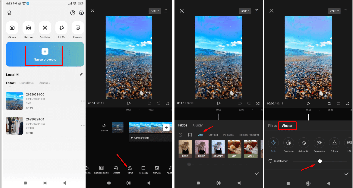 Выбор и добавление видео в CapCut