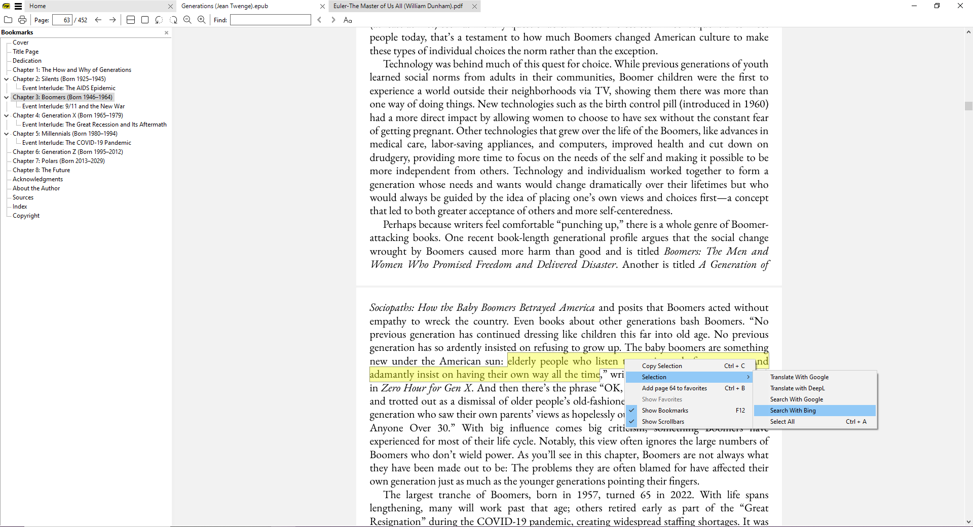 Интерфейс SumatraPDF