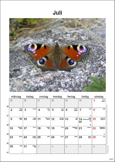 Готовый календарь, собранный в Calrendar