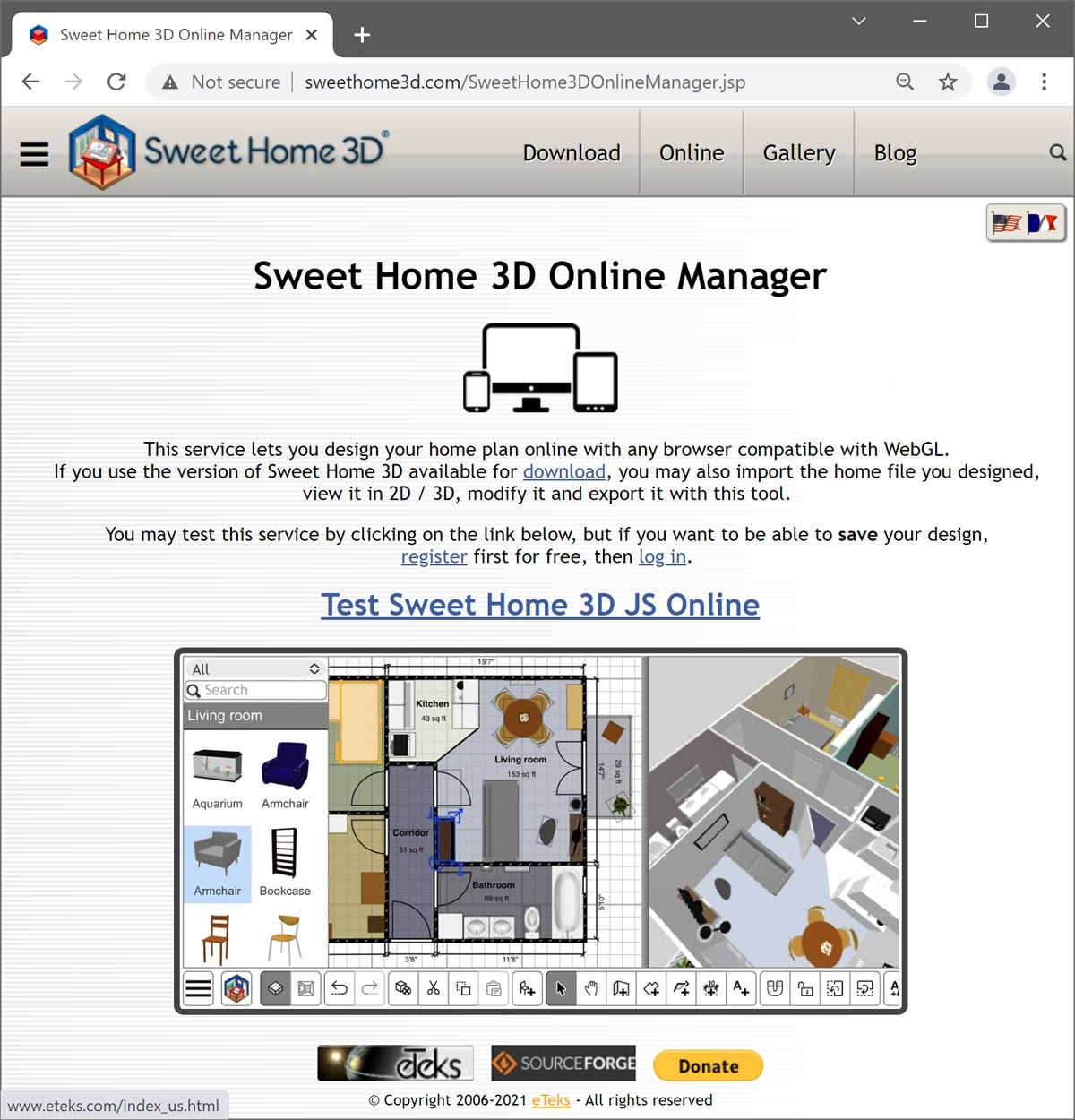 Sweet Home 3D Online Manager