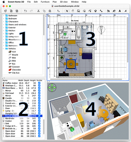 Интерфейс Sweet Home 3D
