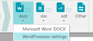 Меню WordProcessor settings в Readiris Pro