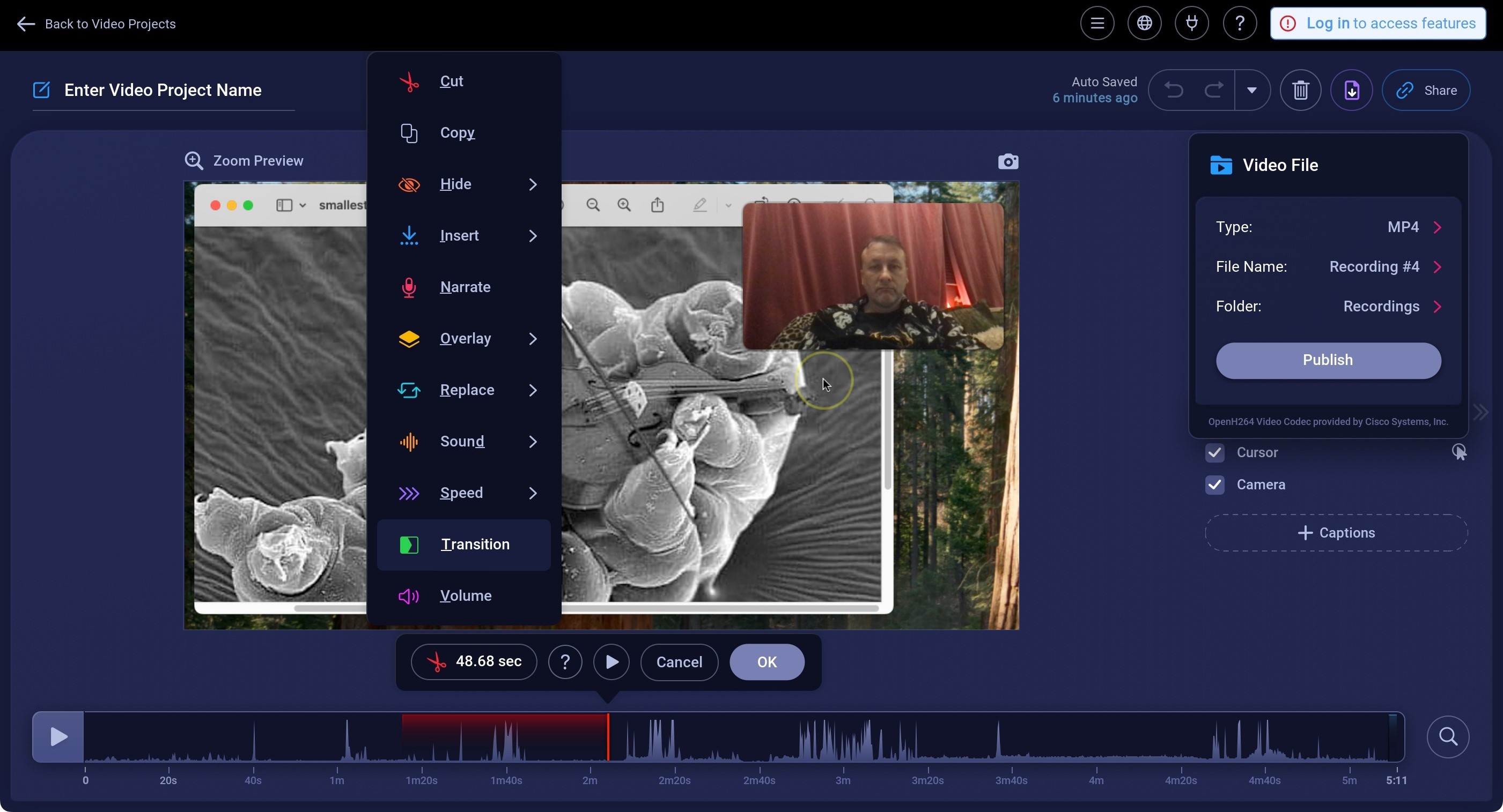 Video Editor в ScreenPal