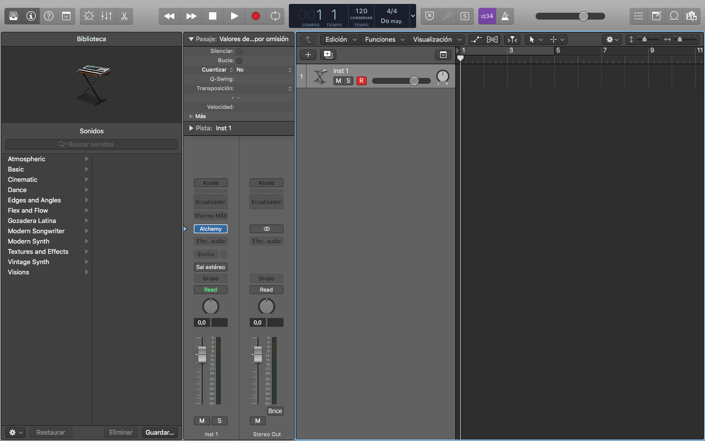 Интерфейс Logic Pro