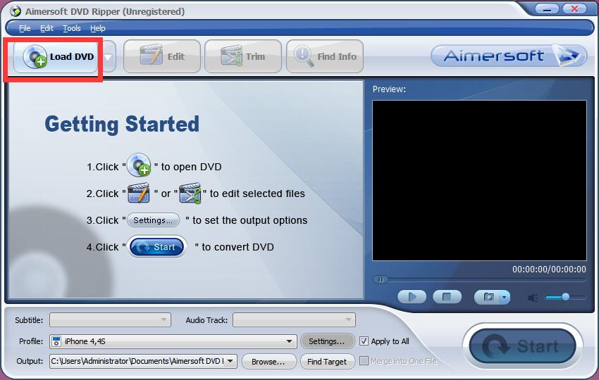 Интерфейс Aimersoft DVD Ripper