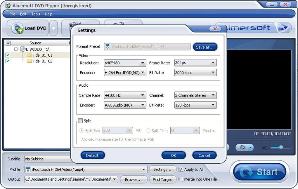 Интерфейс Aimersoft DVD Ripper