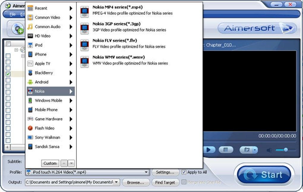 Интерфейс Aimersoft DVD Ripper