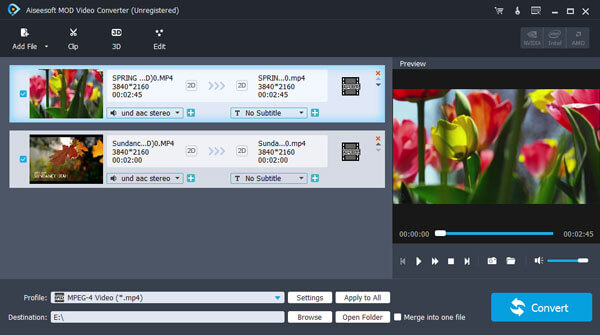 Список файлов Aiseesoft MOD Video Converter