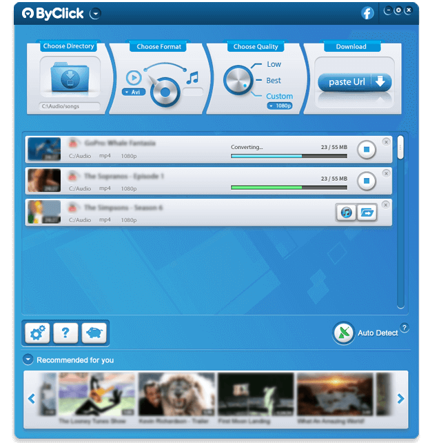 Официальный интерфейс ByClick Downloader