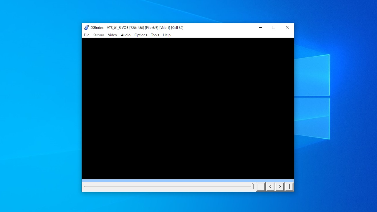 Главное окно DGIndex при работе с MPEG-видео в Windows