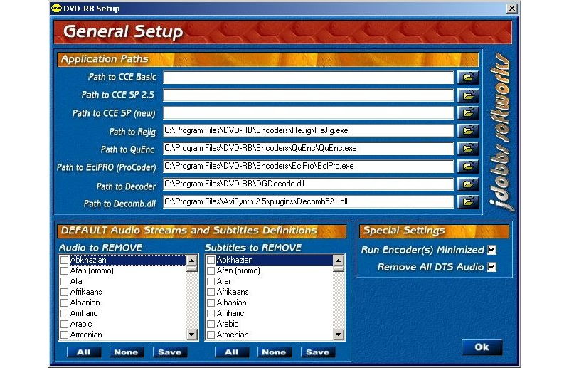 Интерфейс DVD Rebuilder