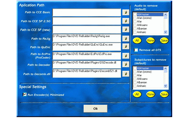 Интерфейс DVD Rebuilder