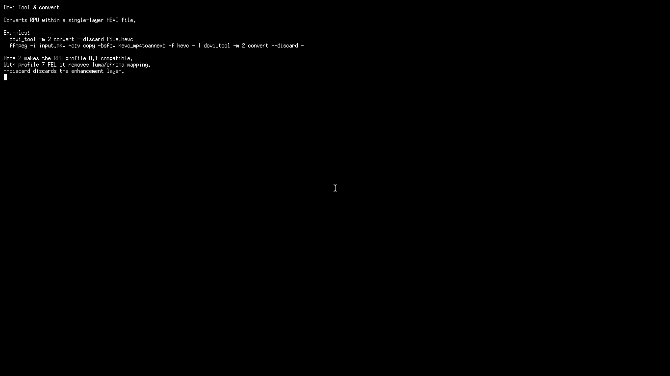 DoVi Tool: Внедрение RPU командой inject-rpu