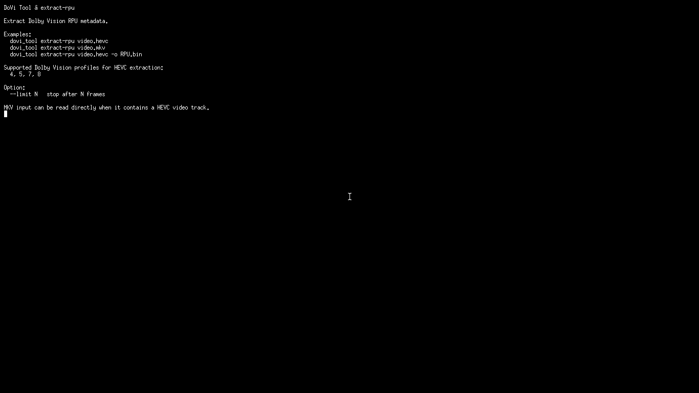 DoVi Tool: Генерация RPU из JSON-конфигурации