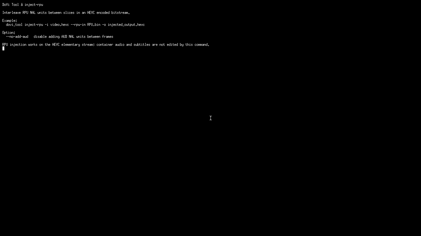 DoVi Tool: Редактор RPU и JSON-конфигурация