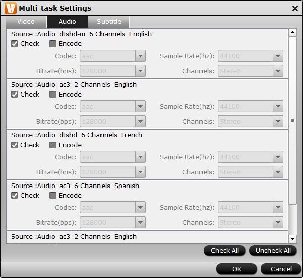 Multi-task Settings для аудиодорожек многодорожечного MKV