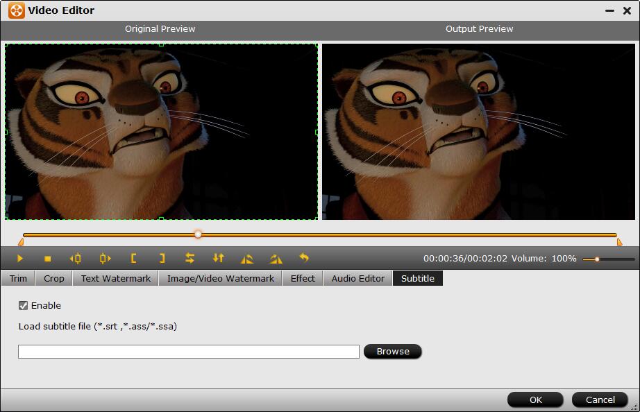 Добавление внешних SRT ASS SSA субтитров в Video Editor