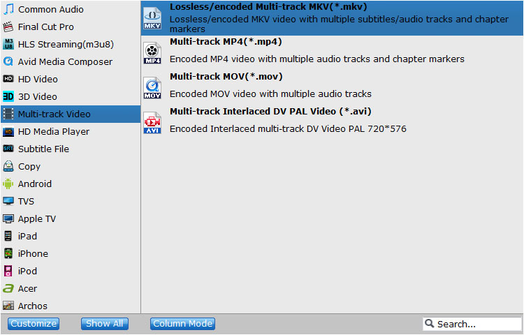 Категория Multi-track Video с MKV, MP4 и MOV в EaseFab LosslessCopy