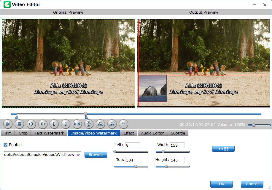 Вкладка Image/Video Watermark в EaseFab LosslessCopy
