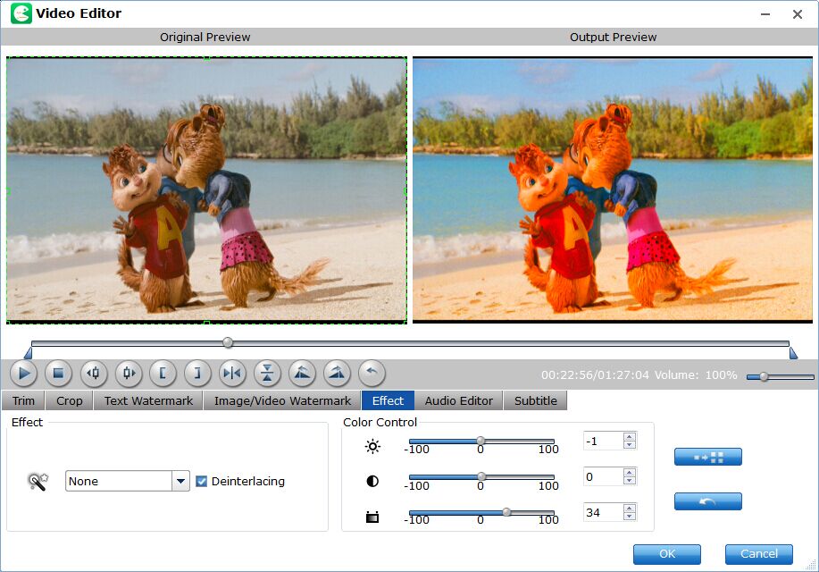 Вкладка Effect с Color Control в EaseFab LosslessCopy